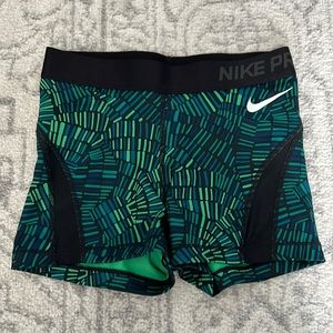 Green Nike pro shorts